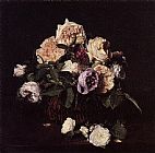 Roses in a Basket on a Table
